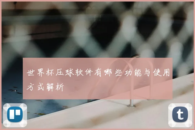 世界杯压球软件有哪些功能与使用方式解析